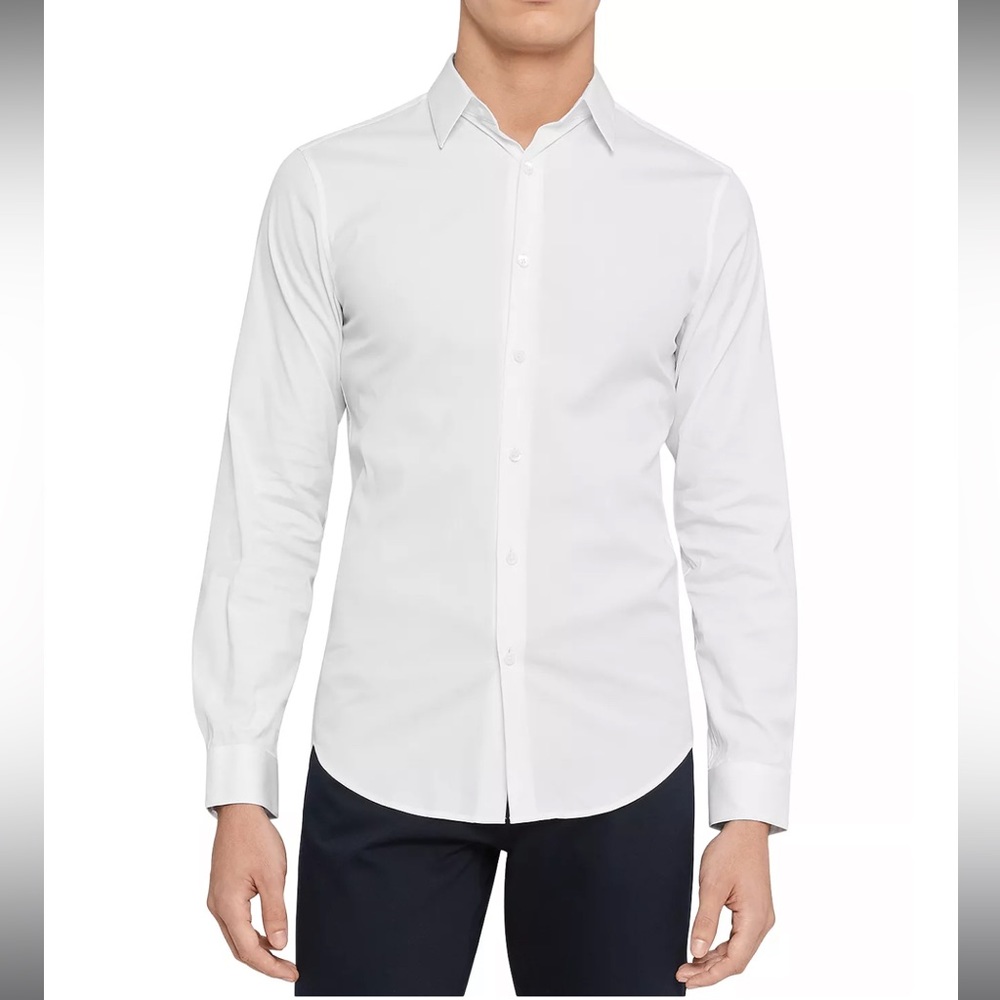 THEORY Sylvain Good Cotton Slim Fit Button Down Shirt ~size small